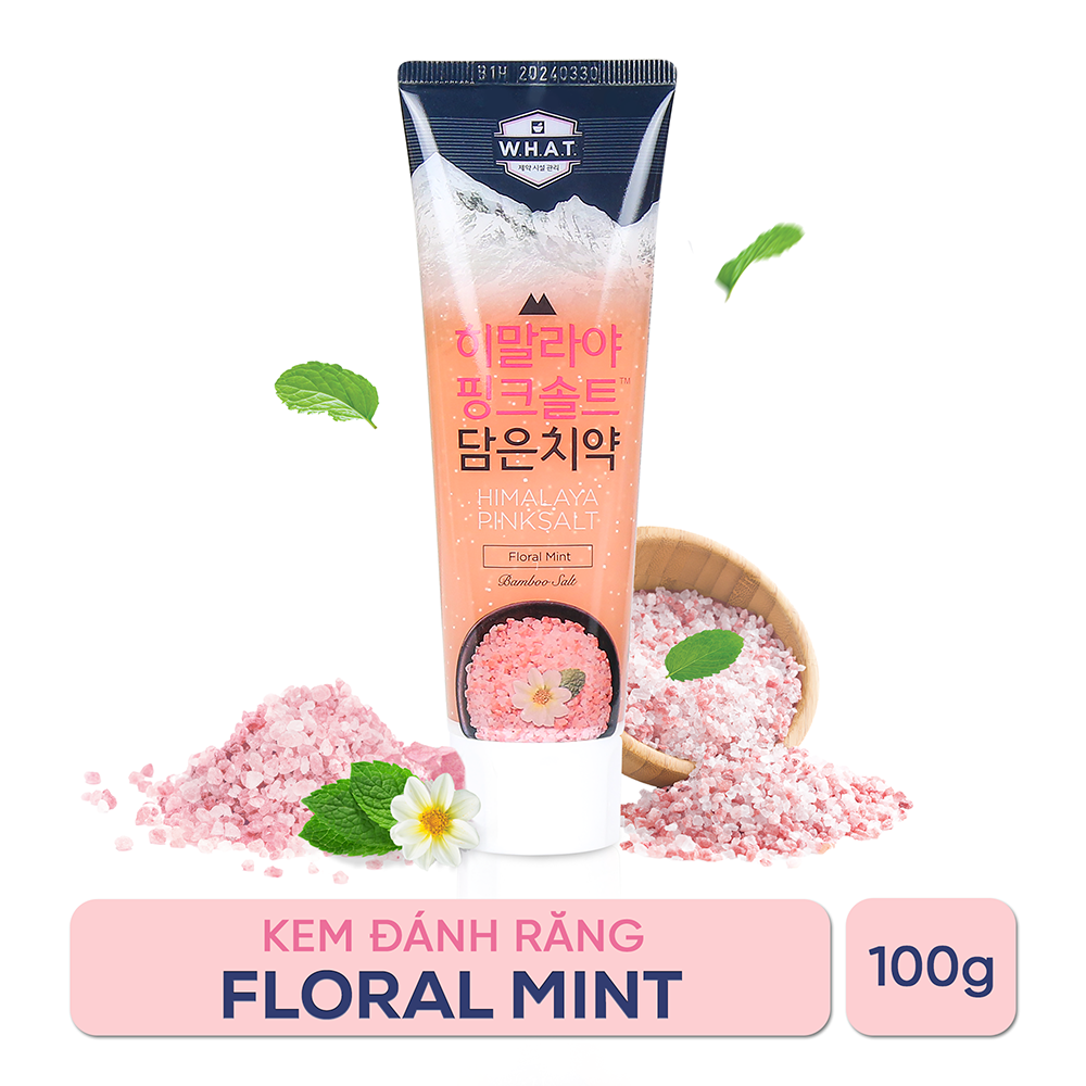 Kem đánh răng Bamboo Salt Himalaya Pink Salt Brightening Floral Mint 100g